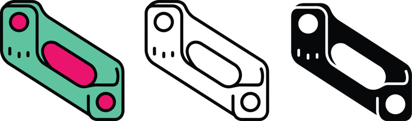 Three Isometric Game Cartridges in Green Pink Black and White Colors gaming retro © SHAHIN