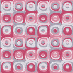 Full seamless geometric colorful designed texture pattern. Ideal for printing onto fabric print and paper or decoration. Cube composition fuchsia pink background.