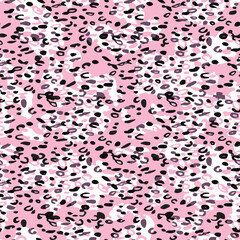 Full Seamless light pink leopard cheetah skin pattern with playful spots. Natural cover texture print for girls fashion and nursery decor. Sweet animal background.