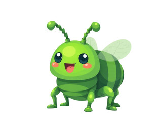 Obraz premium A colorful cartoon bug with a cheerful smile, perfect for illustrations and design projects