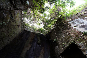 伊豆石を切り出していた石切り場跡の室岩洞（むろいわどう）