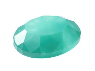 A close-up shot of a green gemstone on a white background, perfect for highlighting jewelry or gemstones in editorial and commercial use