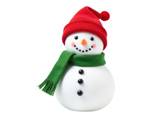 A winter scene with a snowman dressed in festive attire, perfect for holiday graphics or seasonal promotions
