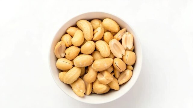 Video A bowl filled with peanuts placed on a table