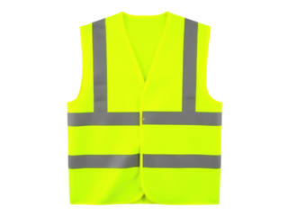 A bright yellow safety vest with reflective stripes for increased visibility on the job site or in emergency situations
