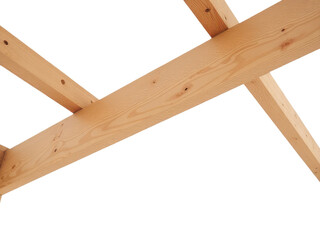 A detailed view of a wooden structure on a plain white background, suitable for use in product design or architectural illustrations