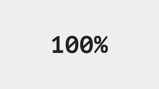 Percentage counter - 0 to 100% | White Background