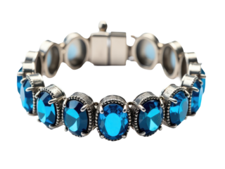 A close-up shot of a beautiful blue stone bracelet