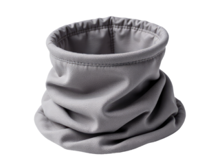 A detailed shot of a neck gaiter on a plain white background, suitable for fashion or textile use