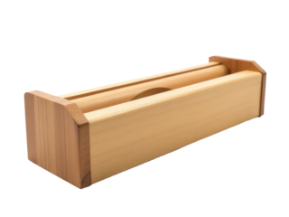 Close up shot of a wooden box on a white background, ideal for use in product design, packaging, or branding