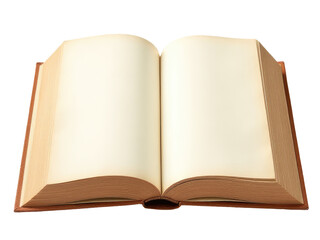 A classic leather-bound book sits on a clean and minimalist white surface, ready for reading or study