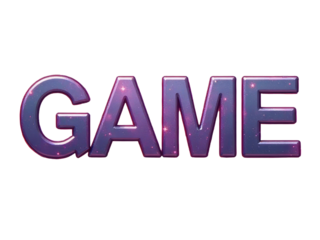 A close-up view of a word game made up of purple letters, possibly for a creative project or presentation