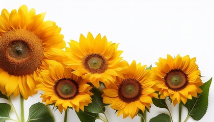 Sunflowers Are On A White Background