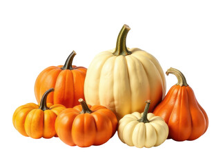 Obraz premium A group of pumpkins piled up high, ready for Halloween or fall decorations