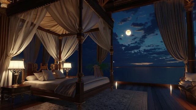 Video A bed sitting next to a window in a cozy bedroom setting