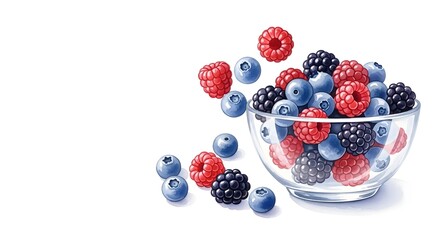 blueberries and raspberries