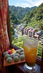 Start with orange juice and an orange latte, then treat yourself to Jeju afternoon tea that includes oranges as dessert