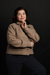 Studio portrait of adult woman of Latin American ethnicity