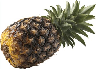 White background showcases a group of pineapples, highlighting healthy food, and provides free space for text