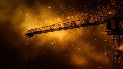 Shimmering crane greets New Year skies