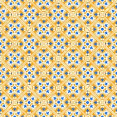 Seamless patchwork pattern. Vintage motif background. Used for ceramic tile, wallpaper, linoleum, textile, web page background.
