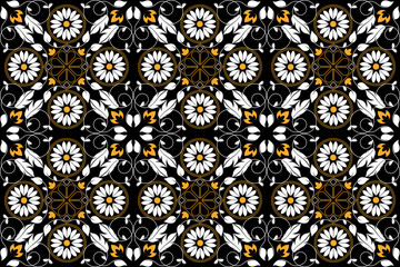 Seamless patchwork pattern. Vintage motif background. Used for ceramic tile, wallpaper, linoleum, textile, web page background.