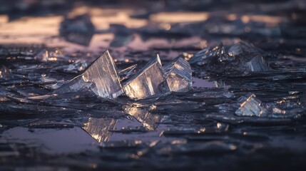 Power plant rises among icy shards