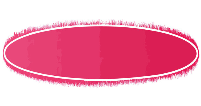 A vibrant pink oval graphic with a soft, fuzzy border, perfect for adding a playful and decorative touch to any transparent background design.