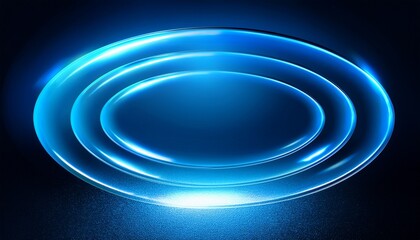 Glowing Oval Buttons Neon Blue