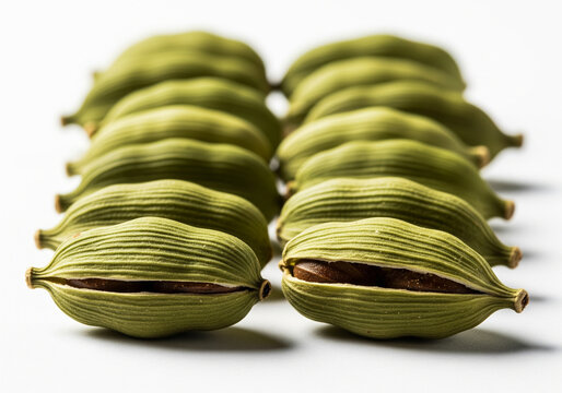 Fresh petai (stink beans) pods isolated on white background