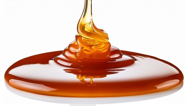Maple Syrup Drizzle Isolated On Transparent Background