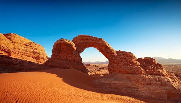 Unique Archway Structure In A Desert Landscape