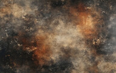 Fototapeta premium An abstract texture featuring dark shades with swirling patterns of brown, gold, and orange, evoking a sense of depth and mystery.