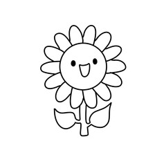 Flower line art vector illustration for coloring book page