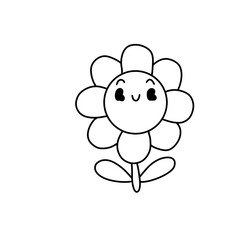 Flower line art vector illustration for coloring book page