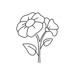  Flower line art vector illustration for coloring book page