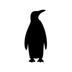 Black penguin silhouette vector icon isolated on white background