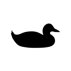Black duck silhouette vector icon isolated on white background