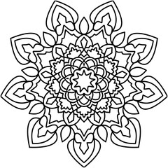 Vector Hand Drawn Mandala Background Black And White 
