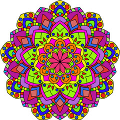 Vector Colored Mandala Round Colored Mandala Design