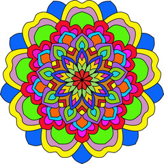 Vector Colored Mandala Round Colored Mandala Design