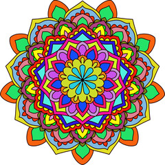 Vector Colored Mandala Round Colored Mandala Design 
