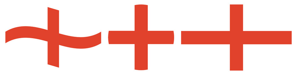 Obraz premium National England flags set. National England round flag. Waving National England flag. Rectangular National England flag isolated.