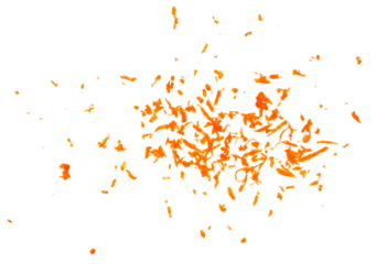 Pile fresh grated carrot isolated on white, background and texture, clipping path