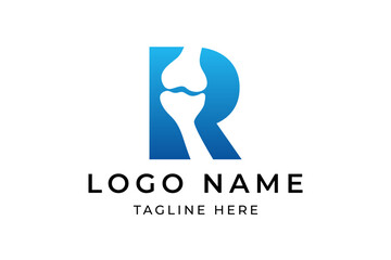 Fototapeta premium Letter r Bone logo design vector