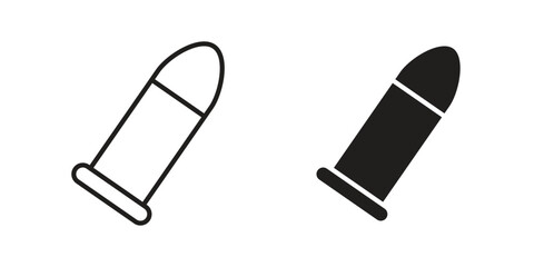 Bullet icons for apps and print media. Editable stroke and flat icons