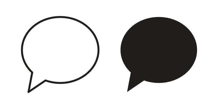 Chat icons for apps and print media. Editable stroke and flat icons