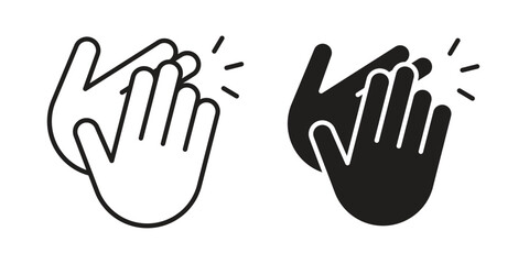 Obraz premium Clap icons for apps and print media. Editable stroke and flat icons