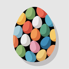 Silhouette of Easter eggs arranged in clean composition