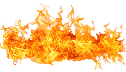 Dramatic Fire Flame Isolated on Black Background